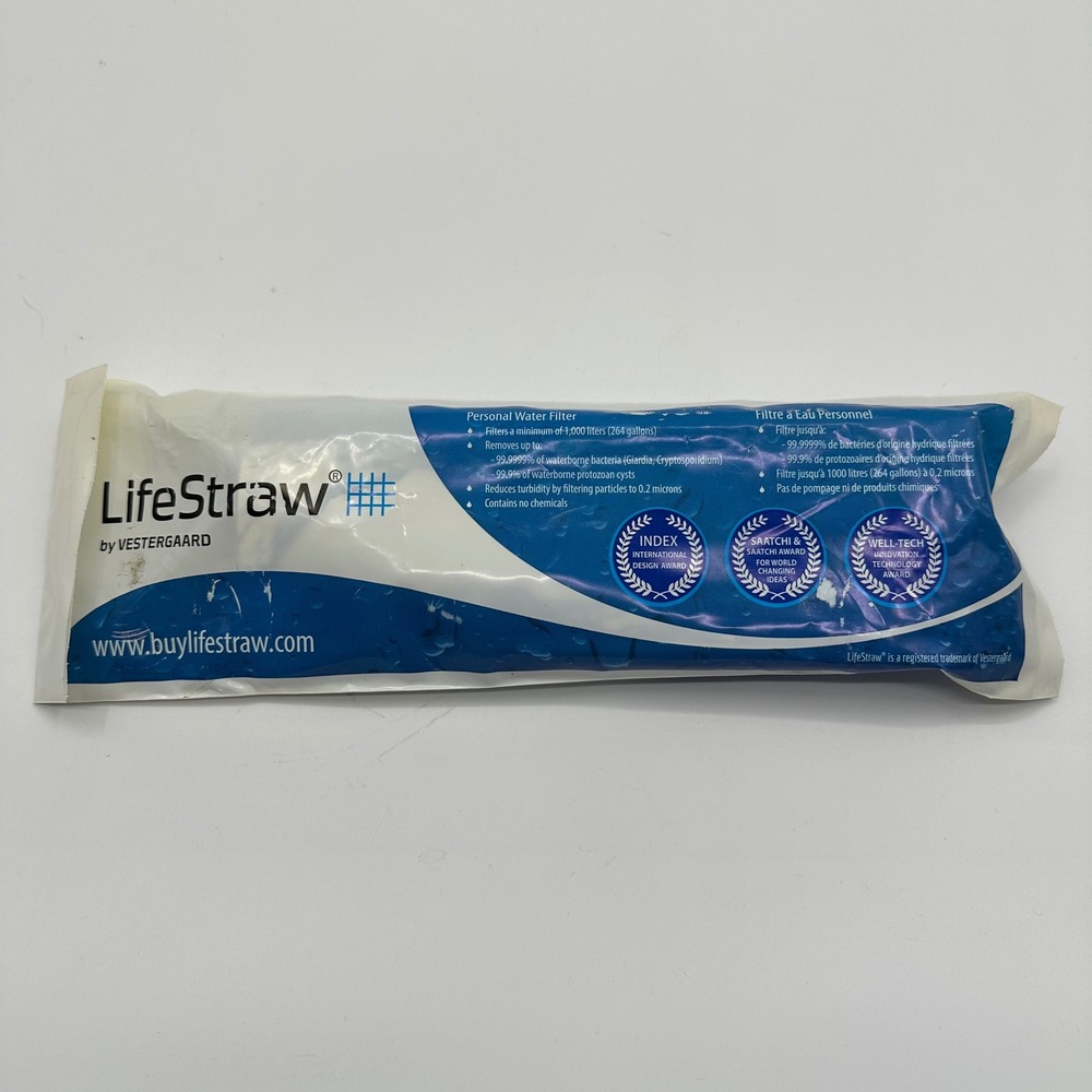 LifeStraw Personal Water Filter‎ Blue Hiking Camping Emergency Preparedness New